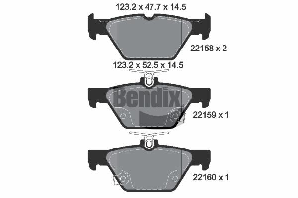 Bendix USA BPD1876 Brake pad set BPD1876 BPD1876 Bendix USA Brake pad set