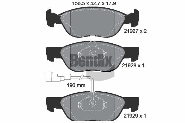 Bendix USA BPD1160 Brake Pad Set, disc brake BPD1160