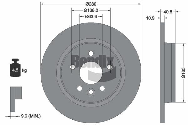 BDS1210 Bendix USA Brake disc
