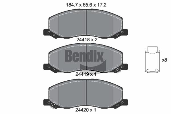 Bendix USA BPD1599 Brake Pad Set, disc brake BPD1599