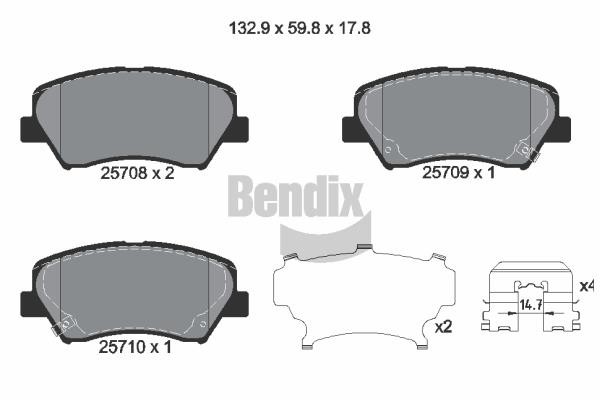 Bendix USA BPD1365 Brake Pad Set, disc brake BPD1365