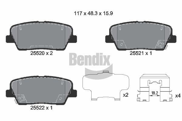 Bendix USA BPD2247 Brake Pad Set, disc brake BPD2247