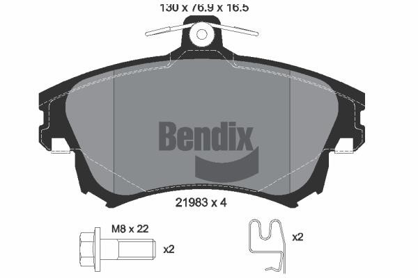 Bendix USA BPD1619 Brake Pad Set, disc brake BPD1619