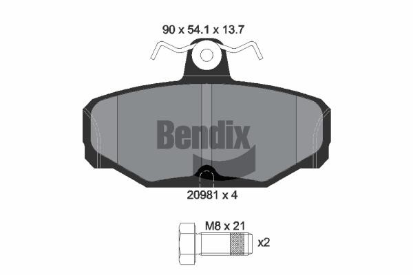 Bendix USA BPD1739 Brake Pad Set, disc brake BPD1739