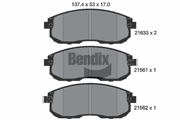 Bendix USA BPD1812 Brake Pad Set, disc brake BPD1812