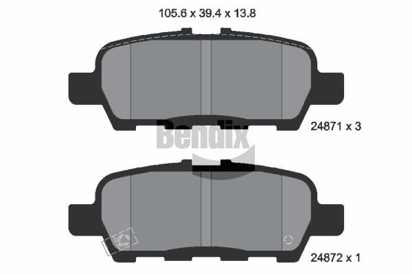 Bendix USA BPD2204 Brake Pad Set, disc brake BPD2204