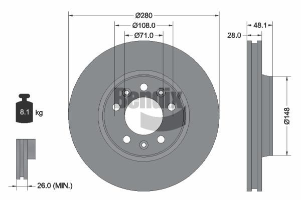 Bendix USA BDS1146 Brake disc BDS1146 BDS1146 Bendix USA Brake disc