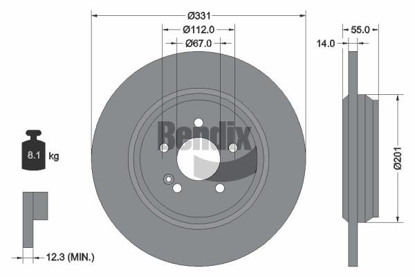 Bendix USA BDS1412 Brake disc BDS1412 BDS1412 Bendix USA Brake disc