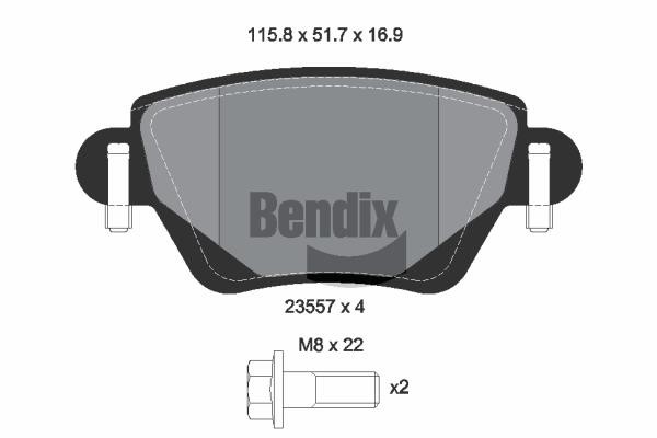 Bendix USA BPD1509 Brake Pad Set, disc brake BPD1509