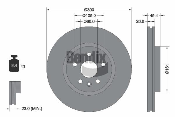 BDS1322HC Bendix USA Brake disc