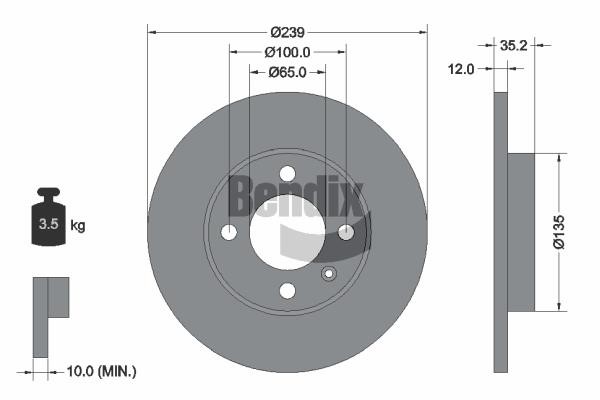 BDS1221 Bendix USA Brake disc