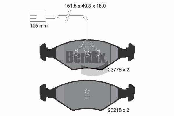 Bendix USA BPD2044 Brake Pad Set, disc brake BPD2044