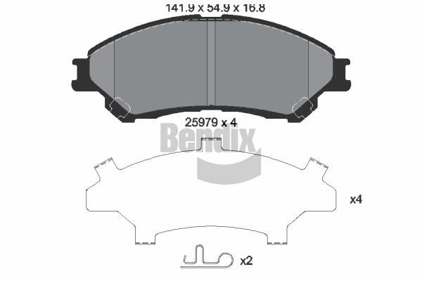 Bendix USA BPD1258 Brake Pad Set, disc brake BPD1258