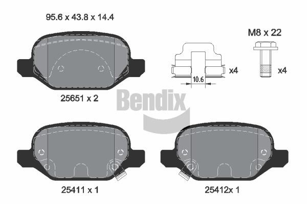 Bendix USA BPD1345 Brake Pad Set, disc brake BPD1345