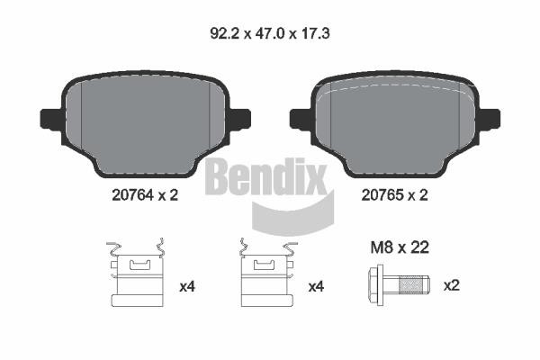 Bendix USA BPD2339 Brake Pad Set, disc brake BPD2339