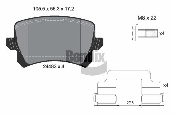 Bendix USA BPD1580 Brake Pad Set, disc brake BPD1580