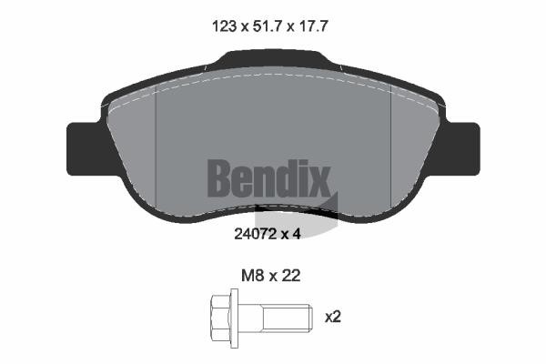Bendix USA BPD1186 Brake Pad Set, disc brake BPD1186