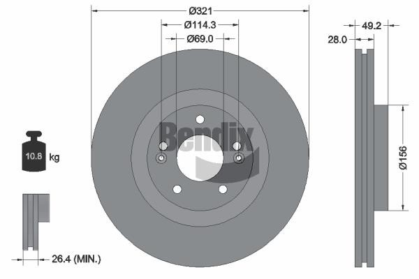 Bendix USA BDS1547HC Brake disc BDS1547HC BDS1547HC Bendix USA Brake disc