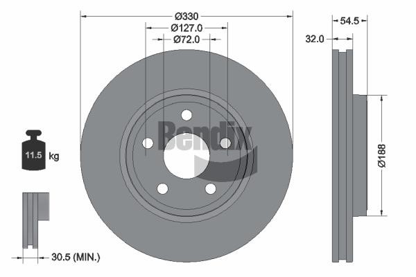 Bendix USA BDS2166 Brake disc BDS2166 BDS2166 Bendix USA Brake disc