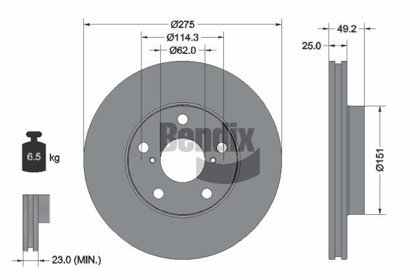 Bendix USA BDS1225 Brake disc BDS1225 BDS1225 Bendix USA Brake disc