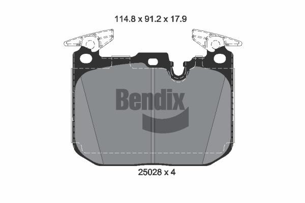 Bendix USA BPD1643 Brake Pad Set, disc brake BPD1643