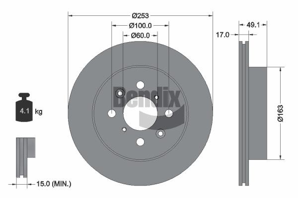 Bendix USA BDS1252 Brake disc BDS1252 BDS1252 Bendix USA Brake disc