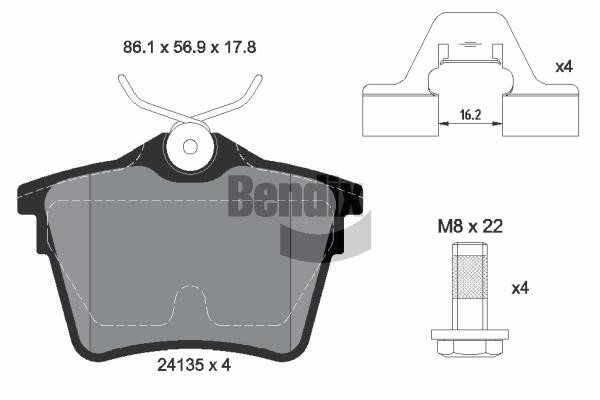 Bendix USA BPD1152 Brake Pad Set, disc brake BPD1152