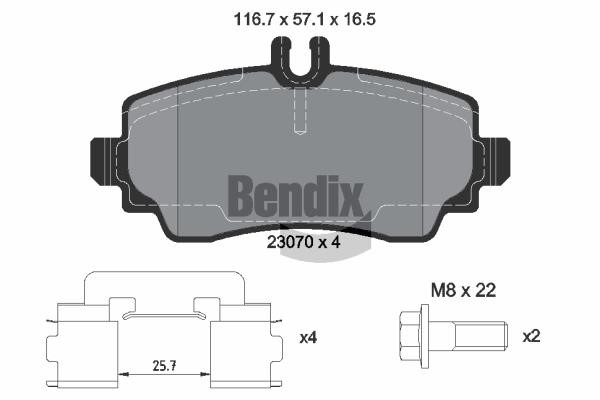 Bendix USA BPD1300 Brake pad set BPD1300 BPD1300 Bendix USA Brake pad set