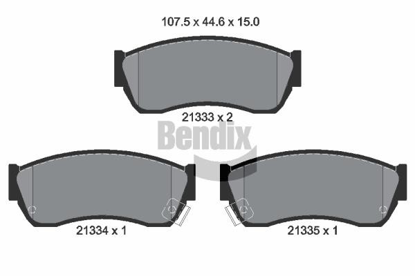 Bendix USA BPD1782 Brake Pad Set, disc brake BPD1782
