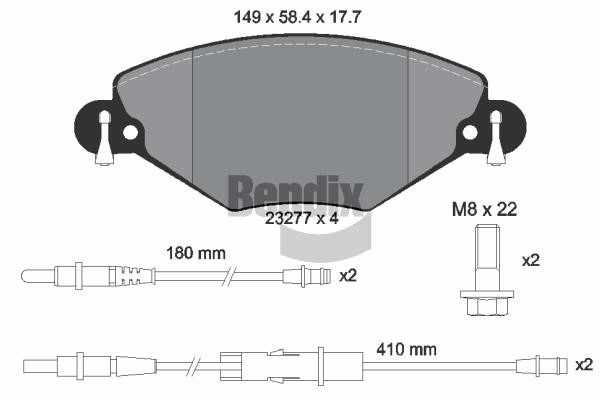 Bendix USA BPD1368 Brake Pad Set, disc brake BPD1368