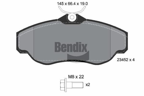 Bendix USA BPD1982 Brake Pad Set, disc brake BPD1982