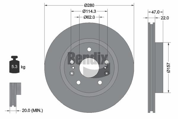 Bendix USA BDS1443 Brake disc BDS1443 BDS1443 Bendix USA Brake disc