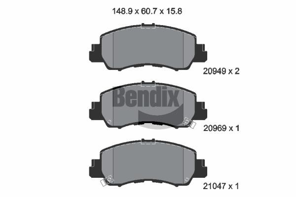 Bendix USA BPD2352 Brake Pad Set, disc brake BPD2352