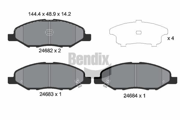 Bendix USA BPD2185 Brake Pad Set, disc brake BPD2185
