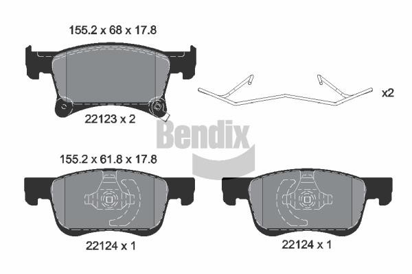 Bendix USA BPD1277 Brake Pad Set, disc brake BPD1277