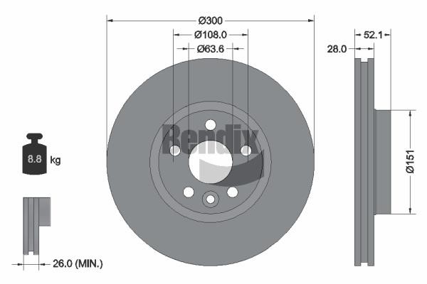 Bendix USA BDS1127HC Brake disc BDS1127HC BDS1127HC Bendix USA Brake disc