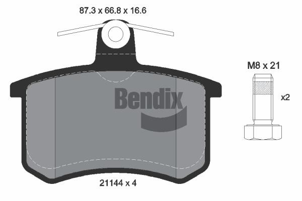 Bendix USA BPD1753 Brake Pad Set, disc brake BPD1753