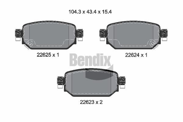 Bendix USA BPD2346 Brake Pad Set, disc brake BPD2346