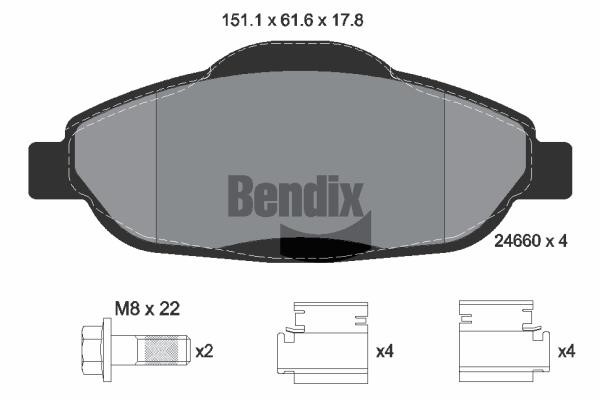 Bendix USA BPD1036 Brake Pad Set, disc brake BPD1036