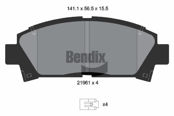 Bendix USA BPD1866 Brake Pad Set, disc brake BPD1866