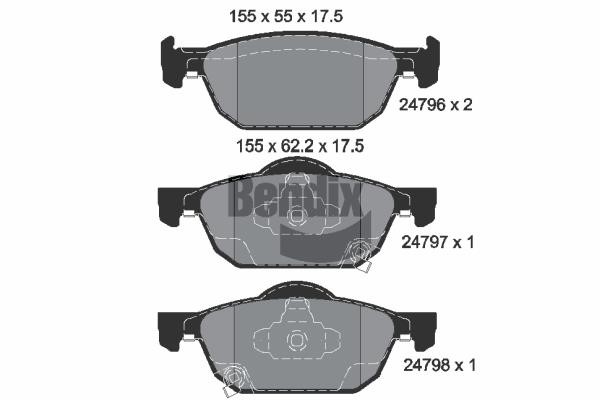 Bendix USA BPD2197 Brake Pad Set, disc brake BPD2197