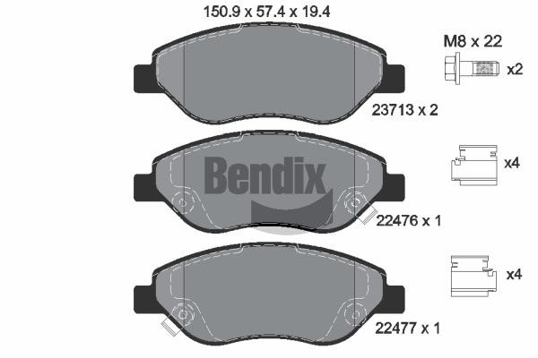 Bendix USA BPD1203 Brake Pad Set, disc brake BPD1203