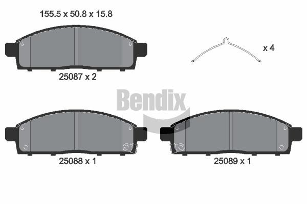 Bendix USA BPD1548 Brake Pad Set, disc brake BPD1548
