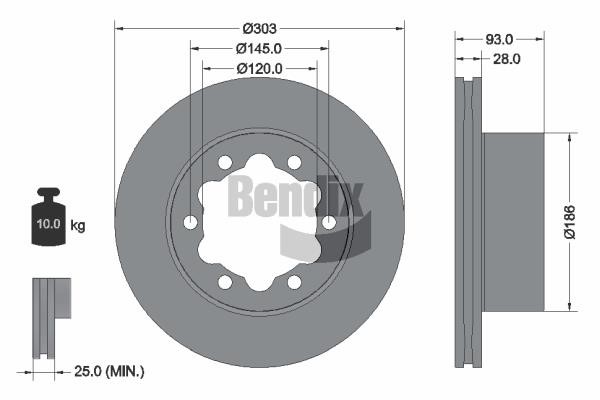 Bendix USA BDS1131 Brake disc BDS1131 BDS1131 Bendix USA Brake disc