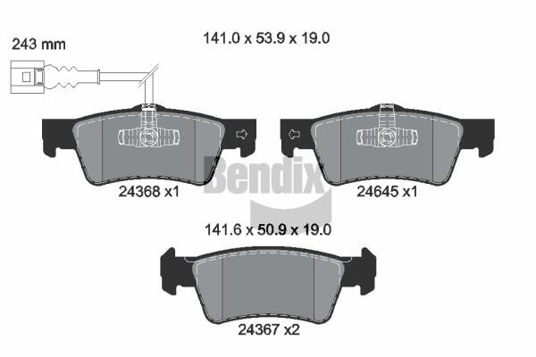 Bendix USA BPD2141 Brake Pad Set, disc brake BPD2141