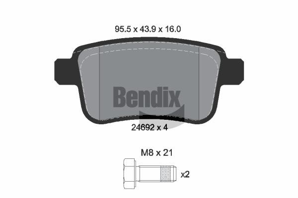 Bendix USA BPD1532 Brake Pad Set, disc brake BPD1532