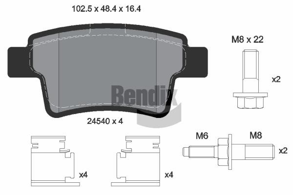 Bendix USA BPD1102 Brake Pad Set, disc brake BPD1102