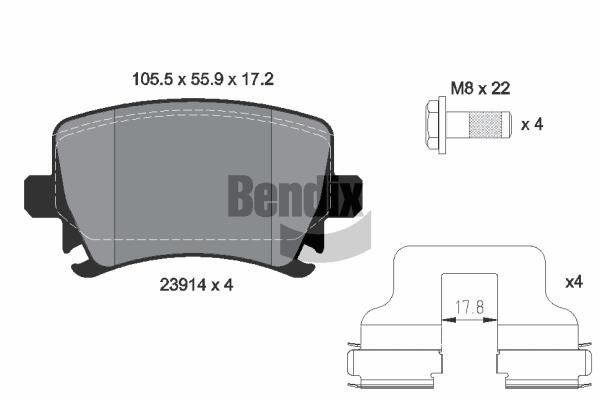 Bendix USA BPD1062 Brake Pad Set, disc brake BPD1062
