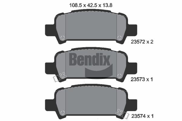 Bendix USA BPD2011 Brake Pad Set, disc brake BPD2011
