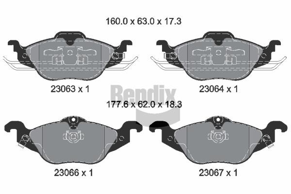 Bendix USA BPD1129 Brake Pad Set, disc brake BPD1129